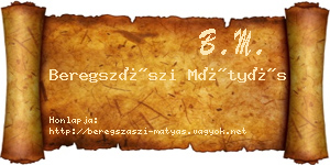 Beregszászi Mátyás névjegykártya