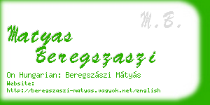 matyas beregszaszi business card